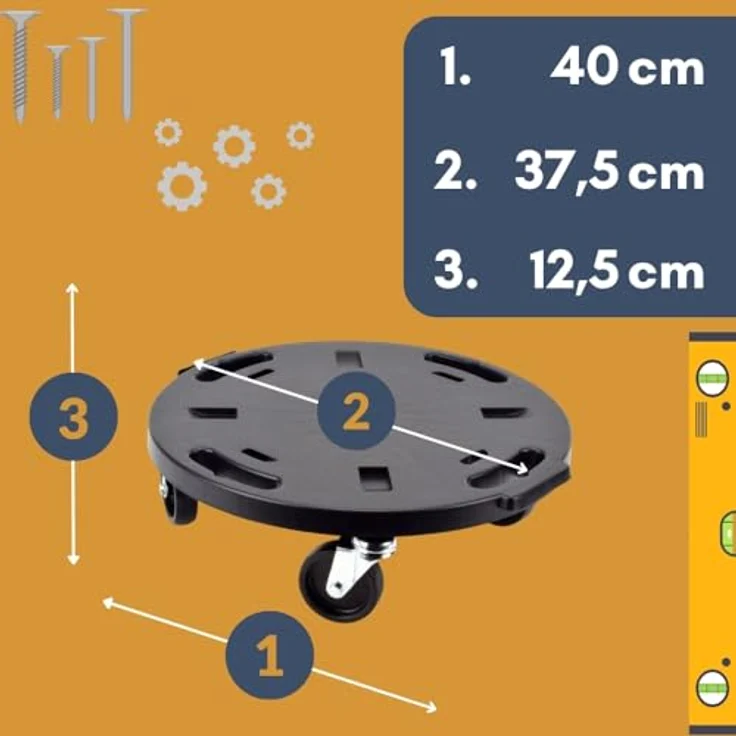 GarPet 2X Transportroller Set, Rollbrett mit 360° drehbaren Rädern, hohe Tragkraft für Möbel und Pflanzen, wetterfest – Bild 2