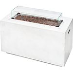 AMARE Gas-Feuerstelle für den Außenbereich, rechteckig, weiß, 7800-1000-208