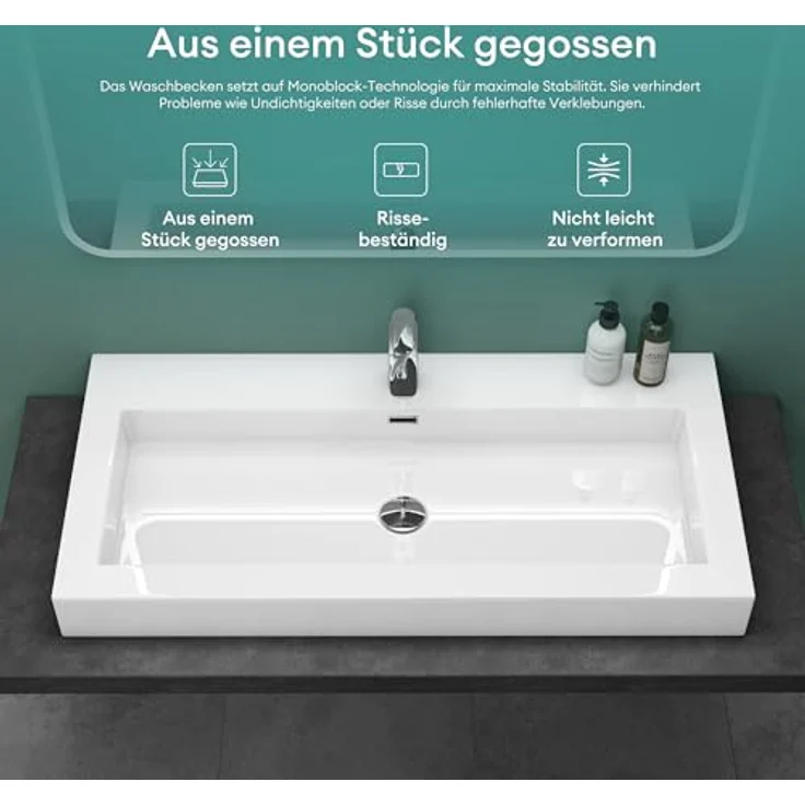 Mai & Mai Aufsatzwaschbecken Col18 mineralguss gussmarmor - Hochwertiges Qualitätsprodukt, Edel und Modern  – Bild 3