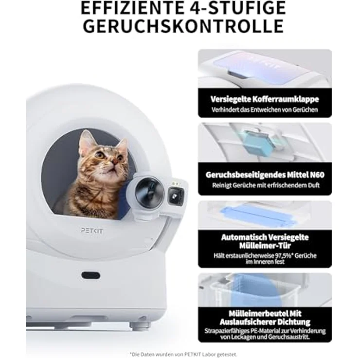 PETKIT Purobot Ultra Selbstreinigende Katzentoilette, 1080P HD-Kamera, Intelligente Reinigung, 70L Kapazität, AI Gesundheitsüberwachung, Ultra Leise (Weiß) – Bild 5
