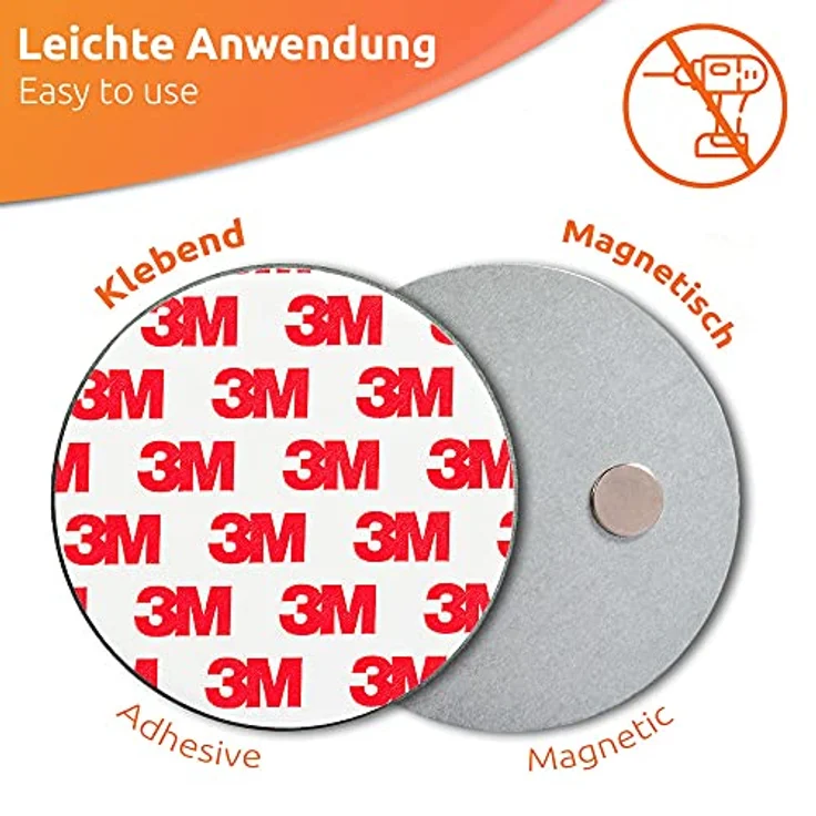 EN Rauchmelder Magnethalter 5 Stück selbstklebende Magnethalterung für Rauchmelder Ø 70mm – Bild 2