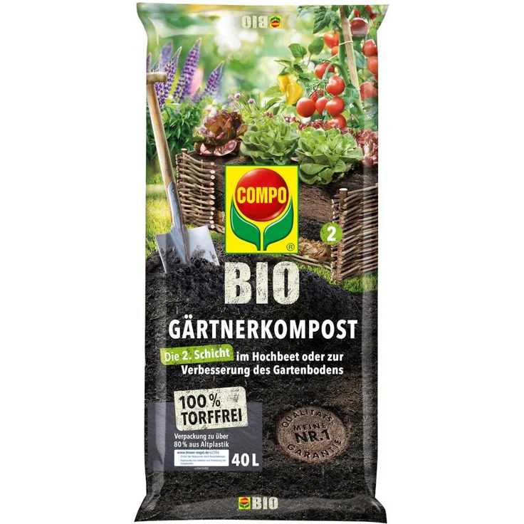 COMPO® BIO Gärtnerkompost torffrei, 40 l – Bild 1