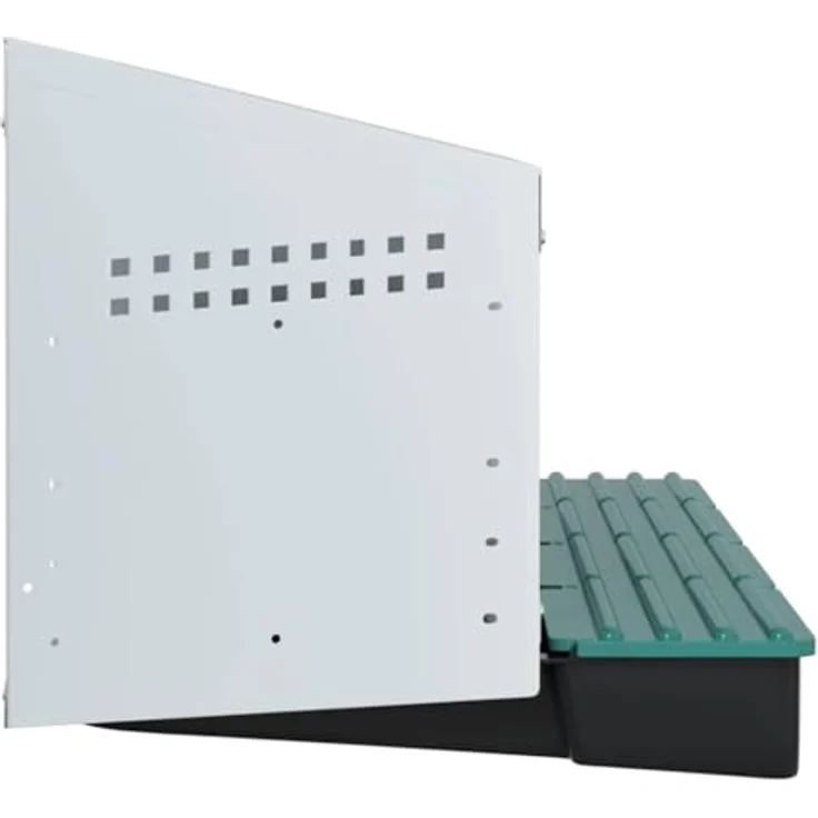 vidaXL Hühnerstall Hühner-Nistkasten 4 Fächer, Wandmontage aus verzinktem Stahl, Farbe: Silber/Dunkelgrün/Schwarz – Bild 6