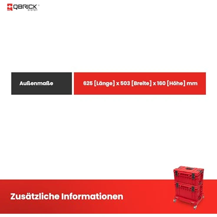 Qbrick ONE Transport Platform 2.0 Workshop, rollbare Plattform in RED Ultra HD, belastbar bis 120 kg – Bild 5