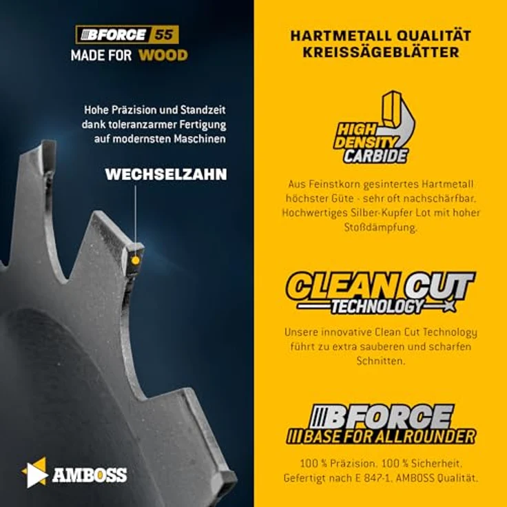 Amboss Werkzeuge HM Kreissägeblatt 315x30 Z60 Wechselzahn für Holz - Allround, passend zu Atika HT 315, Holzmann TS315VF.FKS315, Holzkraft SC 2, Einhell TS 315, Zipper ZI-TKS315 uvm. – Bild 5