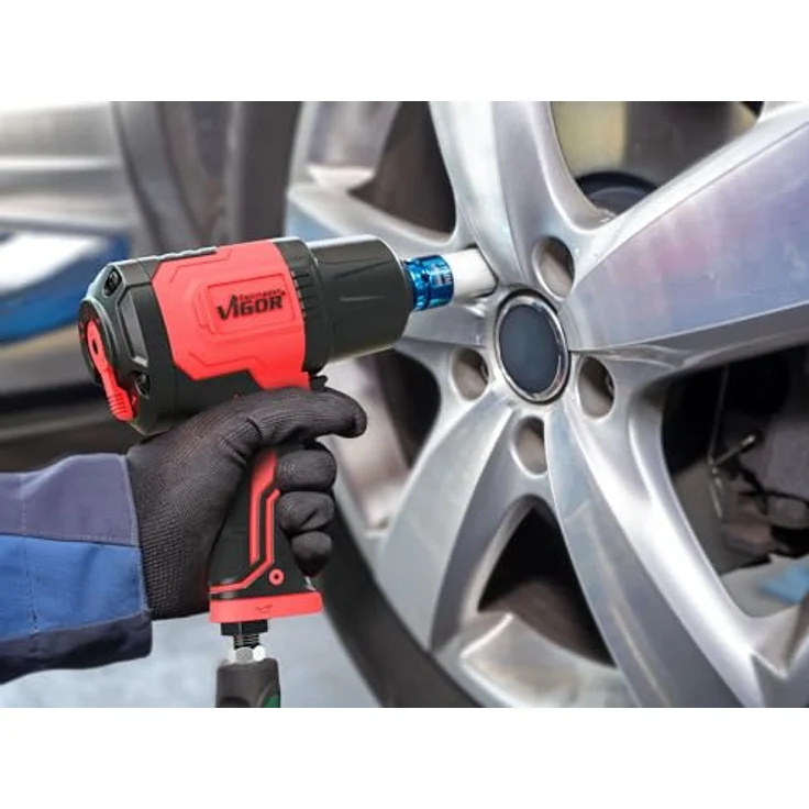 VIGOR Druckluft Schlagschrauber V4801, 1/2 Zoll Antrieb, 1800 Nm Lösemoment, 1100 Nm Anzugsmoment, 2,02 kg für professionelle Anwendungen – Bild 2