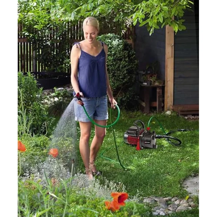 Einhelln-Set GC-GP 6538 Set-I (650 W, max. 3.6 bar, 3800 L-h Fördermenge, Wassereinfüll---ablasschraube, inkl. 4 m Saugschlauch + 20 m Gartenschlauch + Sprühpistole) – Bild 6