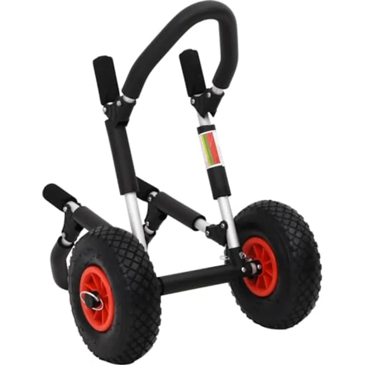 vidaXL SUP-Transportwagen Klappbar für Surfbrett, Aluminium, schwarz/silbern, 45 kg Belastbarkeit, inkl. Schaumstoffpolsterung und Gurten – Bild 5
