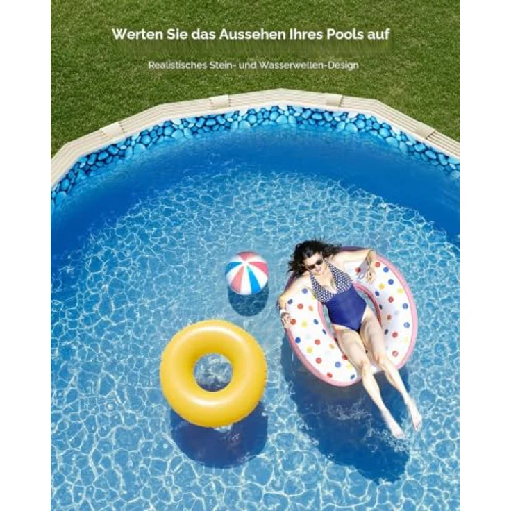 VEVOR YCNCOVAL15309D7RJV0, Ovale Schwimmbeckenauskleidung aus Vinyl, blau, kompatibel mit 4,57 m x 9,14 m Becken, langlebig und reißfest – Bild 6