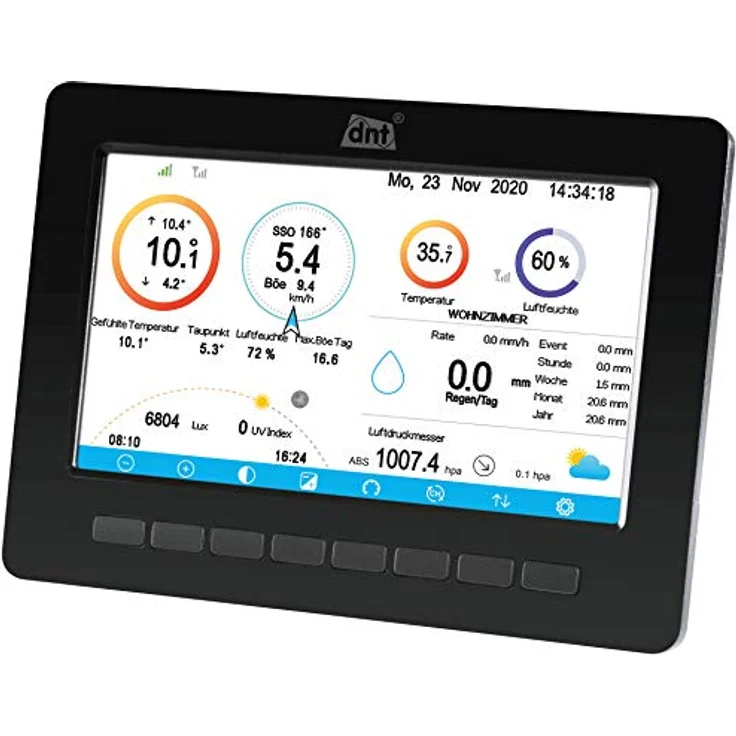 DNT Zusatz Display für WeatherScreen PRO, 7 Zoll TFT-Display mit 480 x 800 Pixel Auflösung, Schwarz – Bild 2