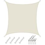 AMANKA 98% UV-Schutz: 3x3 Sonnensegel Wasserdicht Quadratisch - 90% Beschattung - Sonnenschutz Dach für Terrasse Balkon Garten Trampolin - Segeltuch mit Befestigung - Terrassenüberdachung Viereckig