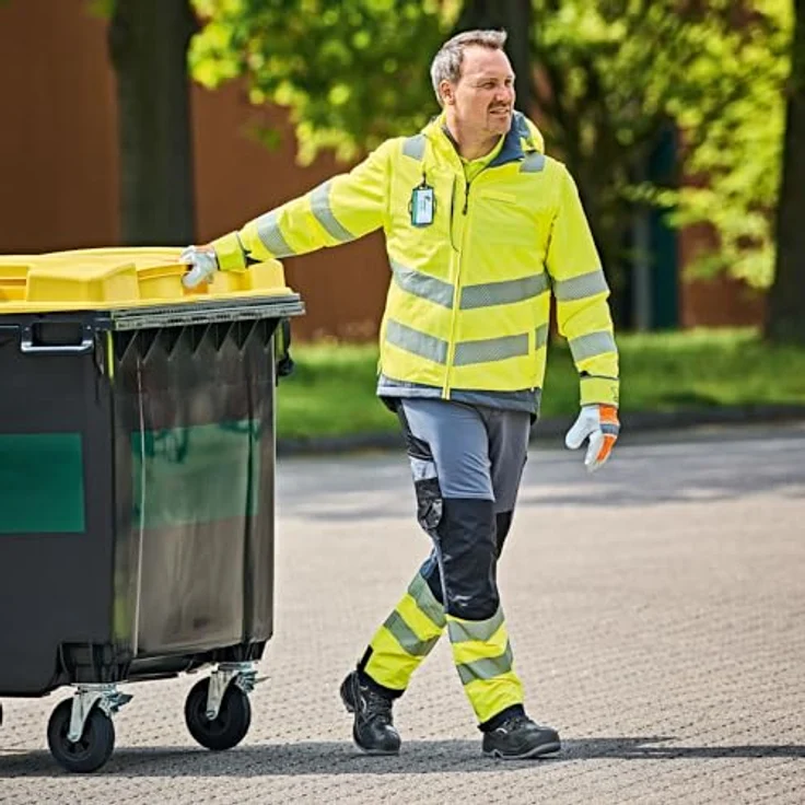 HELMUT FELDTMANN Warnschutzparka ARWID Gr. XXL, gelb/grau, wasserdicht, atmungsaktiv mit thermofixierten Reflexstreifen und abnehmbarer Sturmkapuze – Bild 6