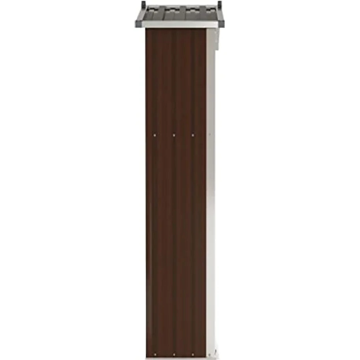 vidaXL Gerätehaus Ohne Boden Geräteschuppen Gartenhaus Geräteschrank Gartenschrank Schuppen Garten Braun 116x45x175cm Verzinkter Stahl – Bild 5