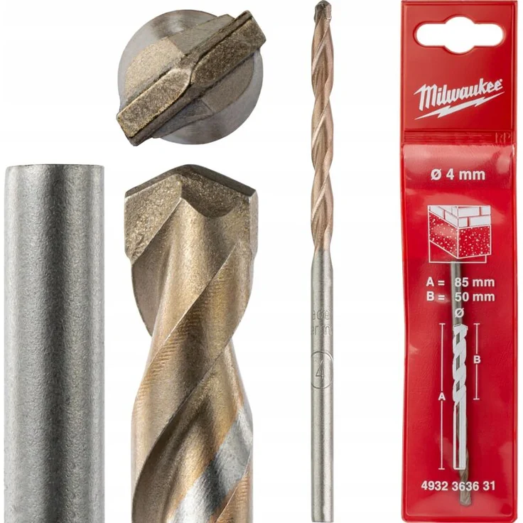 Milwaukee Beton-Schlagbohrer 4,0 mm, Hartmetallspitze mit Diamantpulver, zylindrisch