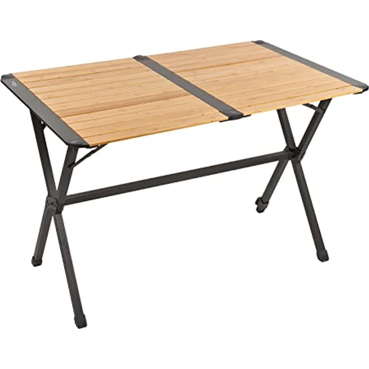 Via Mondo Aluminium Bambus Campingtisch Mesa für 4 Personen höhenverstellbar Rolltisch kleines Packmaß – Bild 4