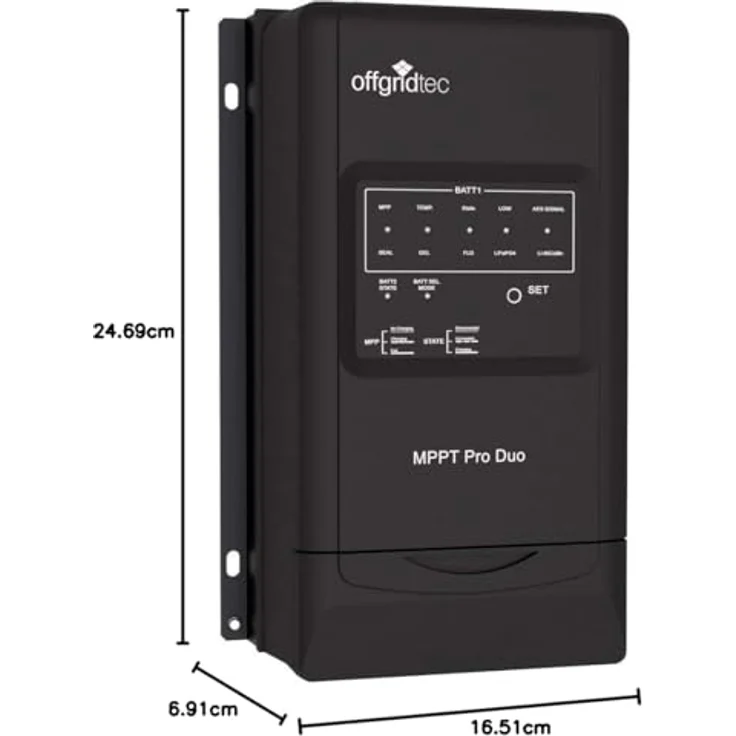 Offgridtec® MPPT Pro Duo Laderegler 30A 12V 24V für zwei Batteriekreisläufe, High-End Solarregler mit AES-Steuersignal, 390W bei 12V, 780W bei 24V, Negativ Erdung, Premium Qualität, Schwarz – Bild 5