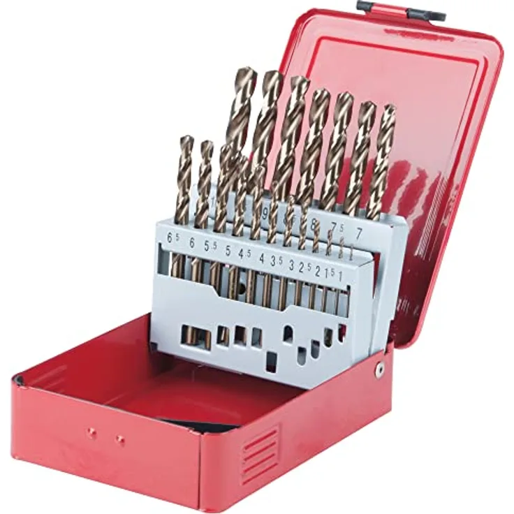 KS Tools 3303610 HSS-G-Co 5 Metall-Spiralbohrer-Set, kobaltlegierter Hochleistungsstahl, 130° Spitzenwinkel, goldbraun