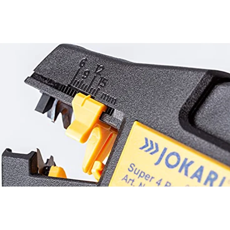 Jokari Abisolierzange Super 4 Pro (für Leiterquerschnitte von 0,2-6mm², Längenanschlag verstellbar 5-15 mm, Griff ergonomisch, Klingen auswechselbar) 460300 – Bild 3