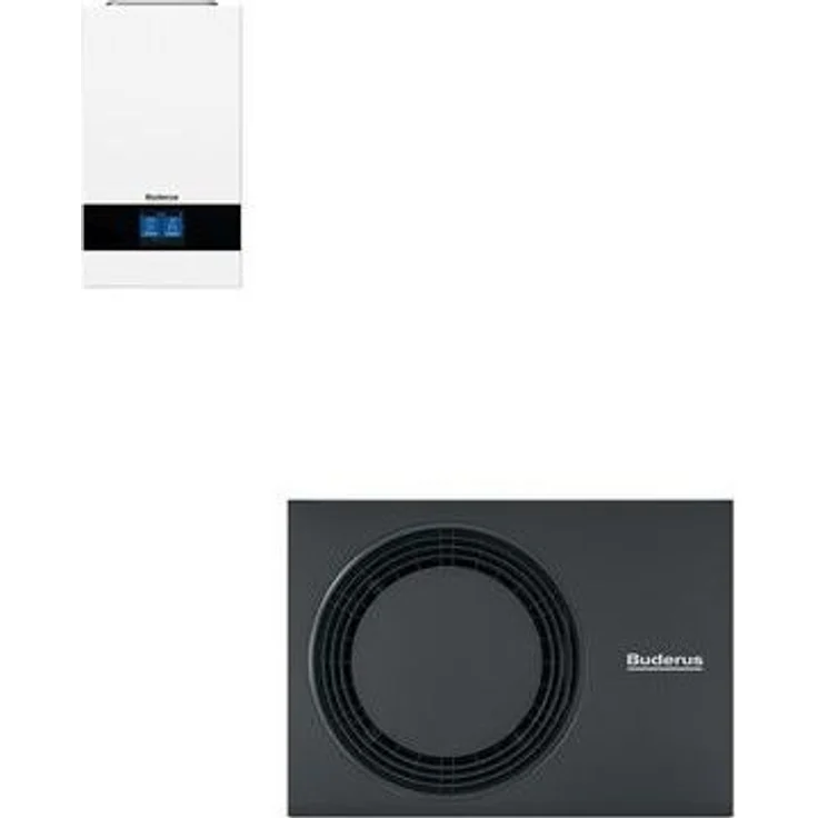 Buderus Logaplus Wärmepumpe WLW176i-12 E, Luft-Wasser-Modell mit A+++/A++ Energieeffizienz und Touchdisplay Bedienung, M-Set 7739622564