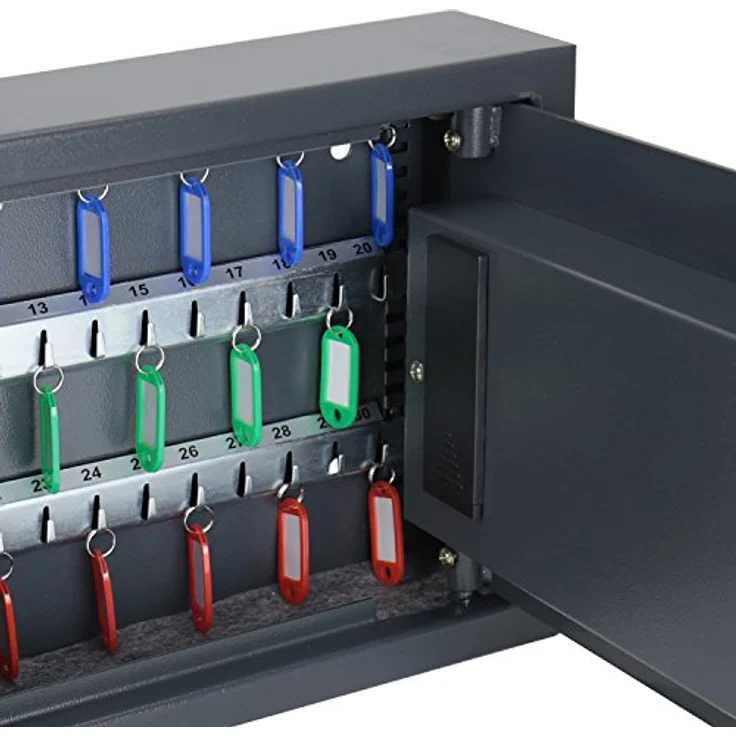 HMF 2030-11 Schlüsseltresor mit Elektronikschloss | 30 Haken | 30 x 28 x 10 cm | Anthrazit – Bild 5