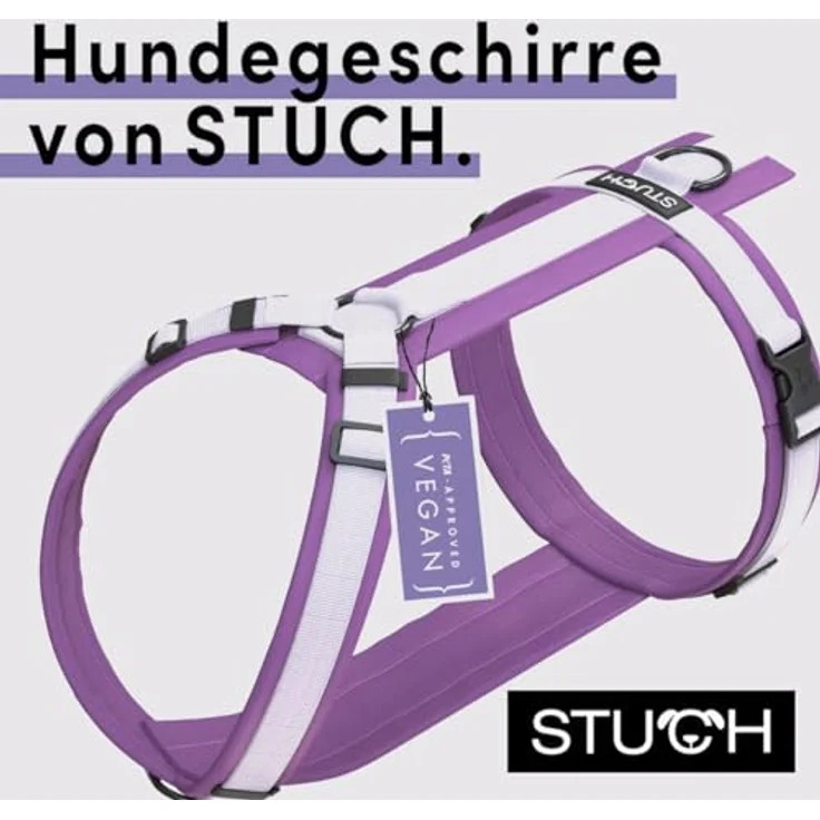 STUCH Hunde-Geschirr STUCH - Hundegeschirr - verstellbares Nylon Geschirr - gepolstert, schwarz – Bild 2