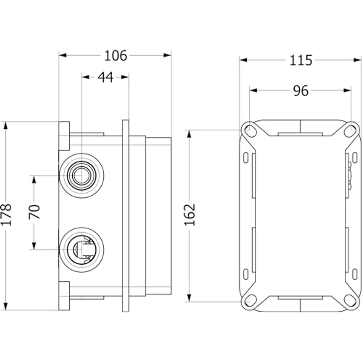 Villeroy & Boch Universal-Einbaukörper Vi-Box für Thermostatbatterie, 222x34x288mm, Wasserhahn – Bild 2