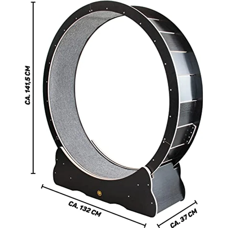 CanadianCat Company | Katzenlaufrad aus Holz - CatInMotion - XL Ø 120 cm - Spiel- & Trainingsgerät für Katzen | Bausatz Schwarz – Bild 3