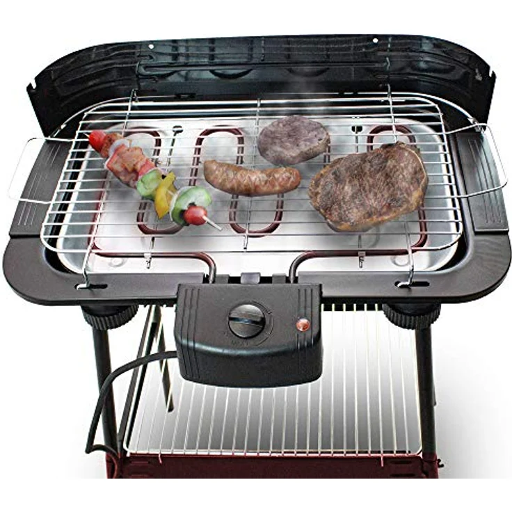 BITUXX Elektrischer Grill Standgrill Balkongrill Gartengrill Elektrogrill 2200 Watt, Edelstahl-Heizelemente, Fettauffangwanne mit 1,4L Wasser, Tischgrill Funktion – Bild 4