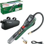 Bosch EasyPump elektrische Fahrradpumpe/Luftpumpe/Mini Kompressor (3,0 Ah Akku; 3,6 Volt; Autostop-Funktion; 150 PSI; 10,3 bar; LED; USB-C®; 3x Adapter; Fahrradtasche)