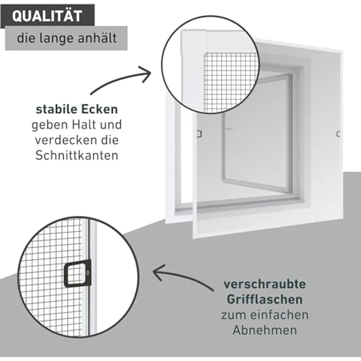 Windhager Insektenschutz Fenster ULTRA FLAT 120 x 150cm, weiß – Bild 6