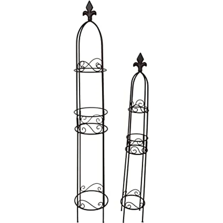 HTI-Living Ranksäule 2er-Set Celia Rankobelisk Rankhilfe, Schwarz