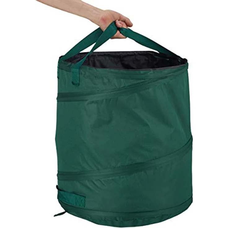 Relaxdays Laubsack selbstaufstellend, 3er-Set, Gartenabfallsack Pop-Up, 85L, Gartensack selbststehend, 46 cm, grün – Bild 6