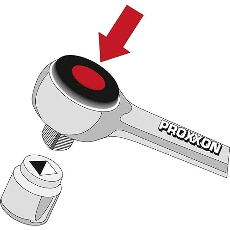 PROXXON Steckschlüsselsatz, Feinmechaniker-Satz mit 1-4''-Umschaltratsche sowie Schraubendrehergriff, 36-teiliges Werkzeug-Set mit Stahlkasten, 23080 – Bild 6