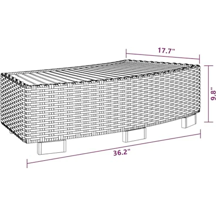 vidaXL Spa-Einstiegsstufe Poly Rattan 92 x 45 x 25 cm Schwarz – Bild 4