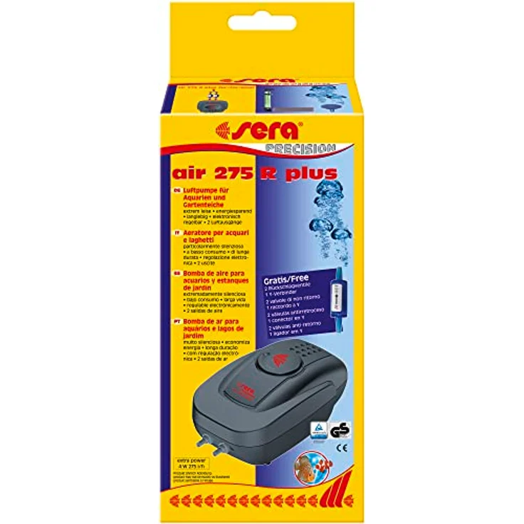 sera P18035 air 275 R Plus - Luftpumpe für kleine und mittelgroße Aquarien – Elektronische Regelung – Bild 1