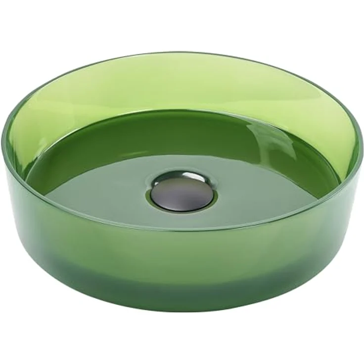 Beliani Tolosa, Aufsatzwaschbecken aus Mineralwerkstoff, 360 mm, mit Klick-Klack-Stöpsel, elegantes Design – Bild 1