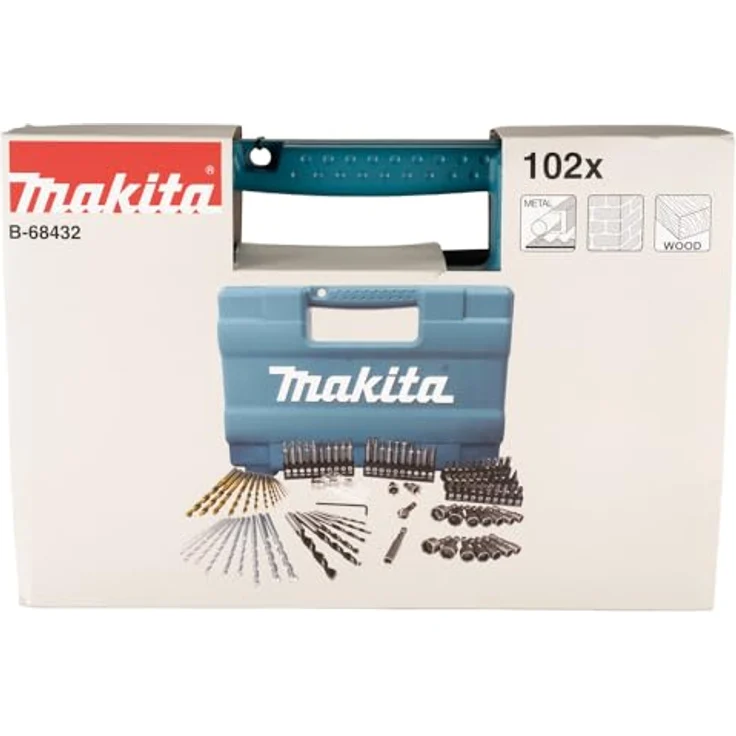 Makita Bohrer-Bit-Set 102tlg - B-68432, mit Metallbohrern, Steinbohrern, Holzbohrern, Bohrerlehre, Senker, Tiefenbegrenzer und Bithalter – Bild 3