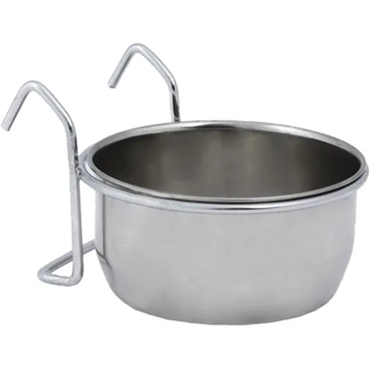 Beeztees 653447 Edelstahlnapf mit Haken, 7 cm, 0,2 l