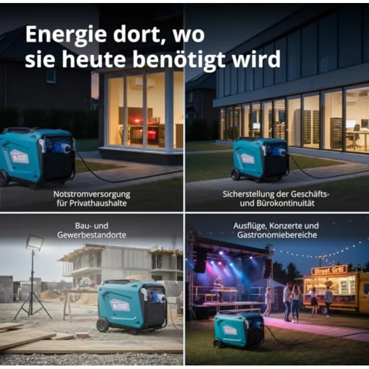 Könner & Söhnen Invertergenerator KS 9500iE S ATSR, 9,5 kW, leiser Betrieb, automatische Notstromversorgung, Fernsteuerung, 10 Std. Laufzeit – Bild 4