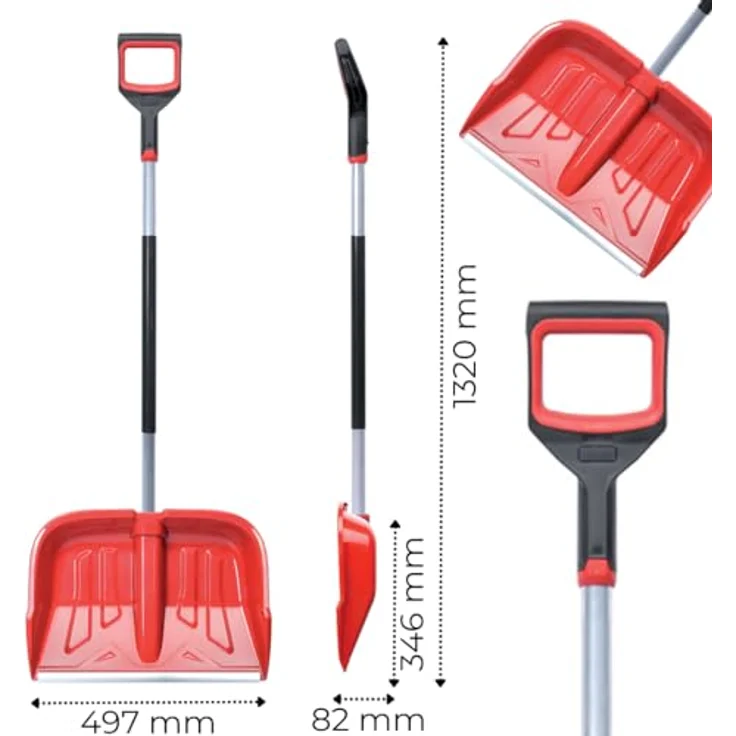 Prosperplast Snower 50 Alutube, Schneeschaufel mit Aluminiumstiel und 49,7 cm Arbeitsbreite, mehrzweckfähig – Bild 2