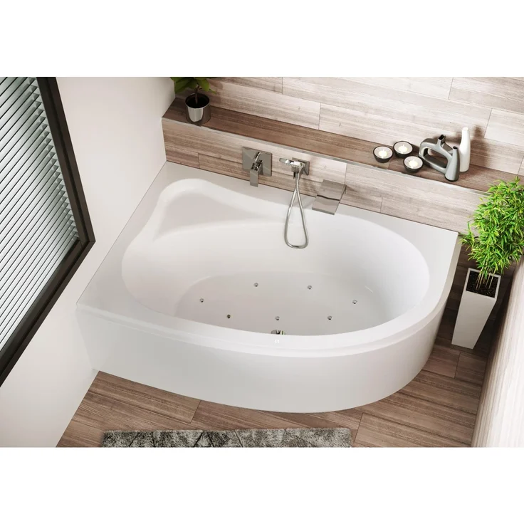 Riho Aryl Baignoires d'angle, Badewanne für 2 Personen mit Air-System, rechte Version, eingebaut, weiß, B021005005