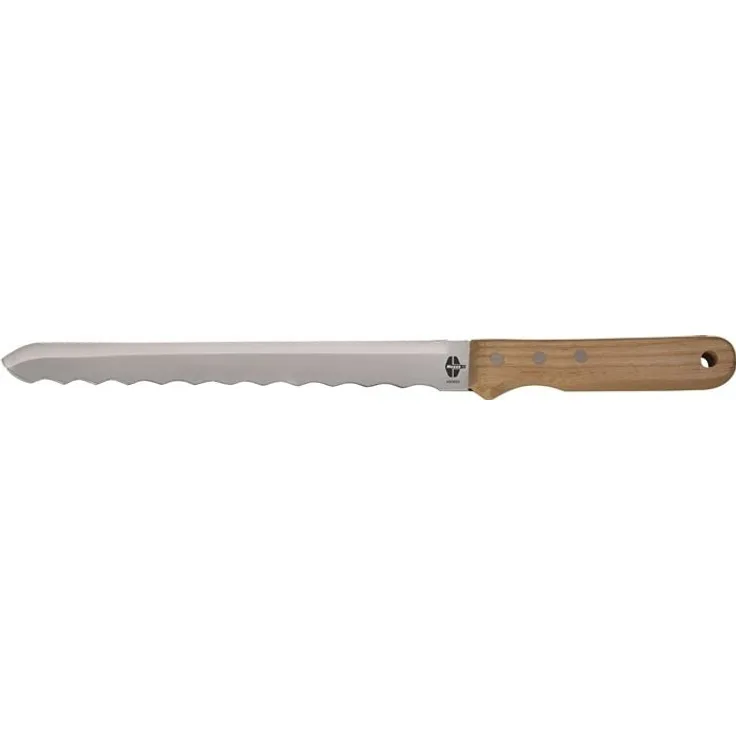 Heinz Hesse KG Dämmstoffmesser L.425mm, beidseitig geschliffene Klinge für Styropor und Mineralwolle, Holzgriff