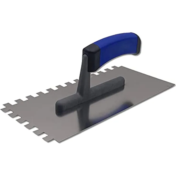 DEWEPRO® Zahnkelle - Zahnspachtel - Glättekelle gezahnt - Zahnung: 10x10mm - Zahnglättekelle - Modell PROFI