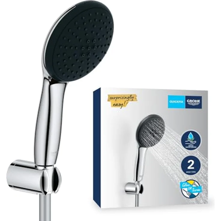 Grohe Vitalio Start 110, Brause-Wandhalterset chromfarben mit 2 Strahlarten und Montage ohne Bohren – Bild 2