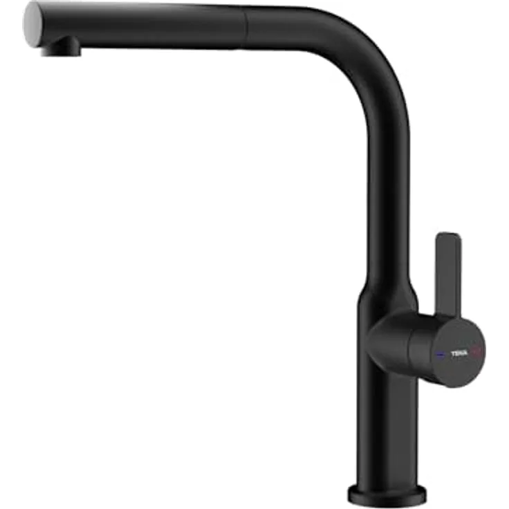 Teka Küchenarmatur mit keramischen Dichtungen, einhand, schwenkbar, 360° Auslauf, easy-quick Montagesystem, Edelstahl