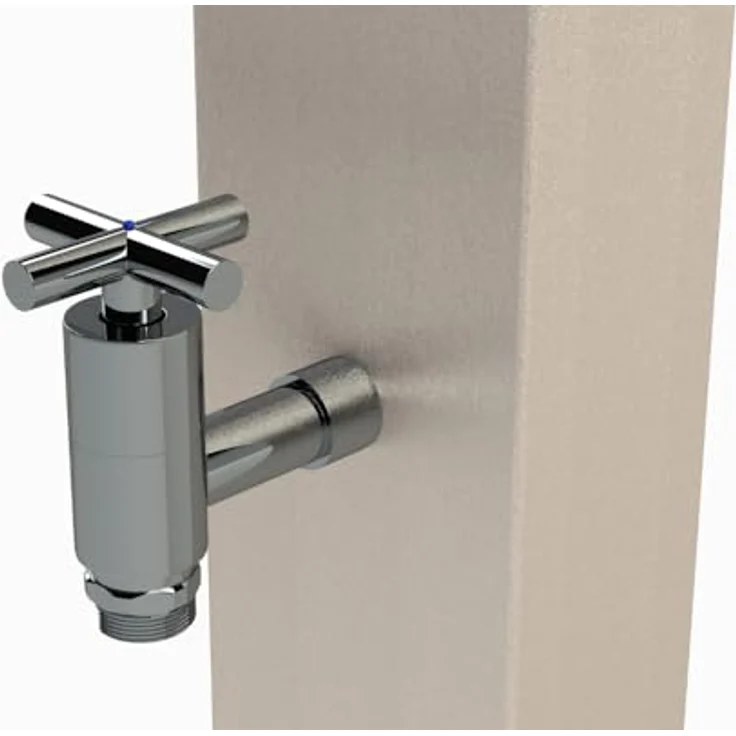 Ideal Eichenwald Gartendusche Modell 71 Typ K, Edelstahl Wasserzapfsäule Ø 120x80 mm mit Schlauchhalter – Bild 4