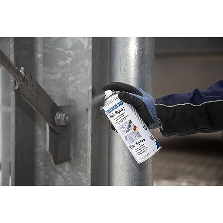 WEICON Zink-Spray 400 ml | Rostschutzfarbe für alle Metalloberflächen | Matt Grau / Anthrazit, leicht angewitterte Feuerverzinkung – Bild 3