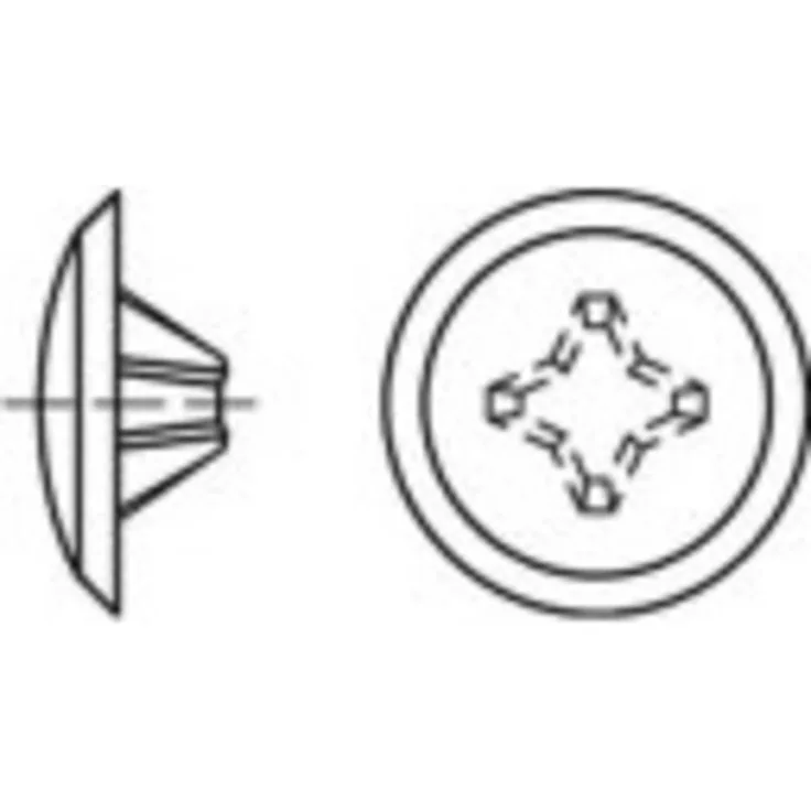 TOOLCRAFT Zierkappen Kunststoff TO-5454954, dunkelbraun, 1000 St., Abmessung: 2 x 12 / 3,5-5