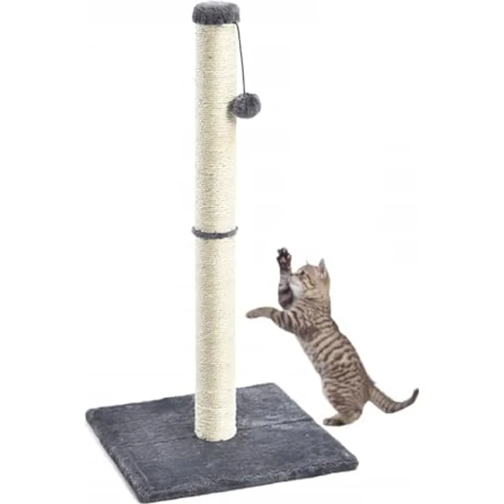 QLS Kratzbaum Katzenbaum XXL Katzenkratzbaum Katzen Sisal Spielbaum, handgefertigt aus Holz, langlebig und katzenfreundlich