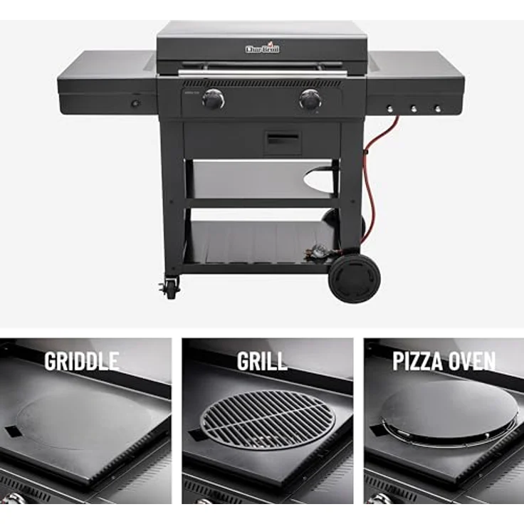 Char-Broil Planchagrill Griddle mit 3-in-1 Tile-Cooking-System, entnehmbare Fettauffangschale, Holzkohlegrill – Bild 2